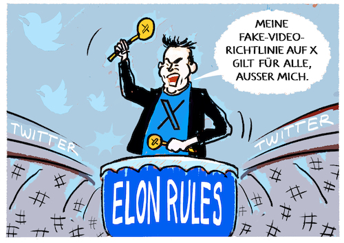 Cartoon: Elon Musk... (medium) by markus-grolik tagged elon,musk,wahlkampf,harris,fake,video,hass,post,tweet,twitter,echokammern,social,media,internet,regeln,elon,musk,wahlkampf,harris,fake,video,hass,post,tweet,twitter,echokammern,social,media,internet,regeln