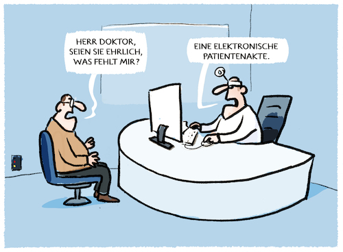 Cartoon: ePA (medium) by markus-grolik tagged elektronische,patientenakte,gesundheitsdaten,deutschland,lauterbach,arzt,patient,krankenkassen,datensicherheit,sensible,daten,elektronische,patientenakte,gesundheitsdaten,deutschland,lauterbach,arzt,patient,krankenkassen,datensicherheit,sensible,daten