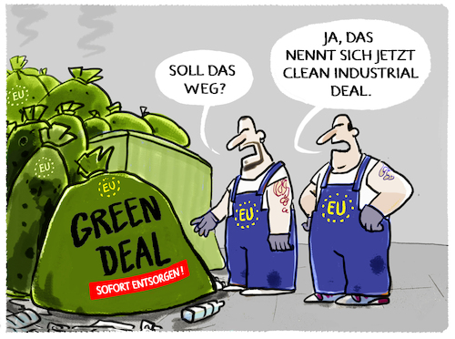 Cartoon: EU-Deal... (medium) by markus-grolik tagged europa,eu,bruessel,wirtschaft,industrie,konzerne,umwelt,klimawandel,wirtschaftspolitik,green,deal,clean,industrial,europa,eu,bruessel,wirtschaft,industrie,konzerne,umwelt,klimawandel,wirtschaftspolitik,green,deal,clean,industrial