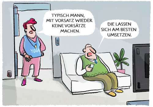 Cartoon: Fester Vorsatz 2024.. (medium) by markus-grolik tagged vorsatz,neujahr,erwartungen,plaene,mann,frau,deutschland,vorsätze,neues,jahr,sport,vorsatz,neujahr,erwartungen,plaene,mann,frau,deutschland,vorsätze,neues,jahr,sport