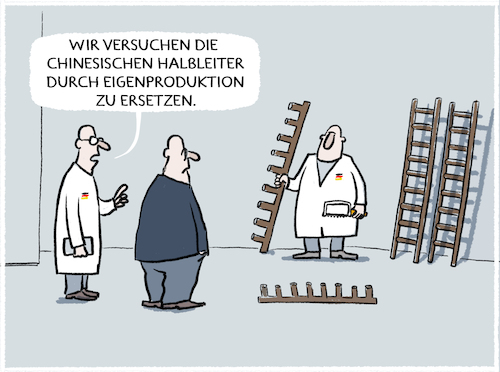 Cartoon: Halbleiter... (medium) by markus-grolik tagged halbleiter,deutschland,china,usa,karikatur,herstellung,wirtschaft,lieferkette,halbleiter,deutschland,china,usa,karikatur,herstellung,wirtschaft,lieferkette