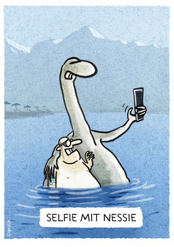 Cartoon: ..happy holiday... (medium) by markus-grolik tagged loch,ness,ungeheuer,sommerloch,selfie,news,flaute,hitze,august,zeitungen,online,redakteure,holidays,holiday,ferien,grüße,urlaubsgrüße,loch,ness,ungeheuer,sommerloch,selfie,news,flaute,hitze,august,zeitungen,online,redakteure,holidays,holiday,ferien,grüße,urlaubsgrüße