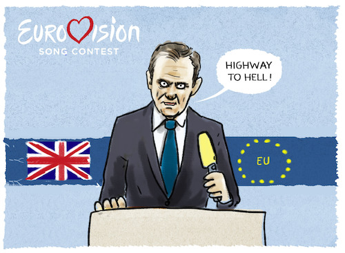 Cartoon: ...höllischer Tusk (medium) by markus-grolik tagged tusk,brexit,may,brüssel,london,backstop,europa,wahlen,tusk,brexit,may,brüssel,london,backstop,europa,wahlen