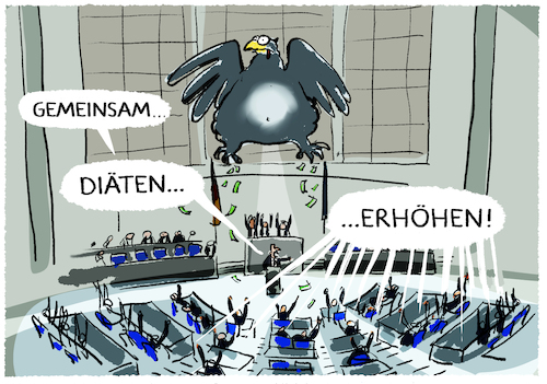 Cartoon: Jährliche Diätenerhöhung... (medium) by markus-grolik tagged bundestagsabgeordnete,abgeordnetenentschaedigung,bundestag,parteien,deutschland,volksvertretung,politiker,berlin,parlament,abgeordnete,partei,diaeten,diaetenerhoehung,erhoehung,bundestagsabgeordnete,abgeordnetenentschaedigung,bundestag,parteien,deutschland,volksvertretung,politiker,berlin,parlament,abgeordnete,partei,diaeten,diaetenerhoehung,erhoehung