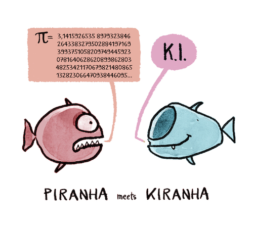 Cartoon: K.I. Piranha (medium) by markus-grolik tagged piranha,kuenstliche,intelligenz,zahl,pi,unendliche,zahlreihe,unendlichkeit,berechung,mathematik,welt,mensch,technik,piranha,kuenstliche,intelligenz,zahl,pi,unendliche,zahlreihe,unendlichkeit,berechung,mathematik,welt,mensch,technik