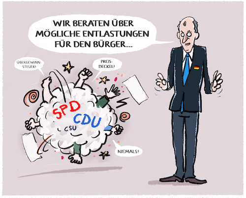 Cartoon: Koalitionsstreit... (medium) by markus-grolik tagged koalition,cdu,reiche,klingbeil,spd,kanzler,entlastungen,benzinpreis,inflation,deutschland,energiegipfel,gipfel,energie,energiekosten,spritpreise,benzinpreise,oelpreise,koalition,cdu,reiche,klingbeil,spd,kanzler,entlastungen,benzinpreis,inflation,deutschland,energiegipfel,gipfel,energie,energiekosten,spritpreise,benzinpreise,oelpreise