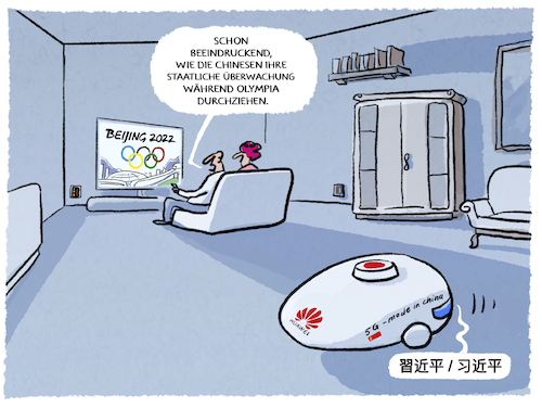 Cartoon: Kontrolle.. (medium) by markus-grolik tagged olympia,macht,machtdemonstration,peking,xi,jinping,china,5g,huawei,digitalisierung,ueberwachung,spionage,kontrolle,smart,home,olympia,macht,machtdemonstration,peking,xi,jinping,china,5g,huawei,digitalisierung,ueberwachung,spionage,kontrolle,smart,home