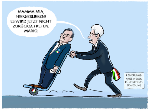 Cartoon: Mattarella lehnt ab... (medium) by markus-grolik tagged italien,regierungskrise,mario,draghi,ruecktritt,rom,fuenf,sterne,bewegung,mattarella,europa,eu,demokratie,koalitionen,italien,regierungskrise,mario,draghi,ruecktritt,rom,fuenf,sterne,bewegung,mattarella,europa,eu,demokratie,koalitionen