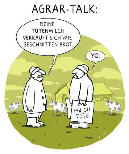 Cartoon: Mund zu Mund Marketing (medium) by markus-grolik tagged landwirt,bauer,bauern,milchprodukte,brot,milch,eiweiß,weide,heide,kommunikation,marketing,mund,landwirt,bauer,bauern,milchprodukte,brot,milch,eiweiß,weide,heide,kommunikation,marketing