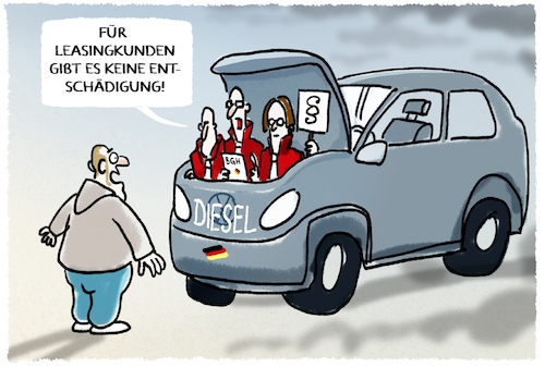 Cartoon: Pech gehabt... (medium) by markus-grolik tagged be,dieselskandal,bgh,deutschland,auto,autokonzerns,kunden,leasing,be,dieselskandal,bgh,deutschland,auto,autokonzerns,kunden,leasing