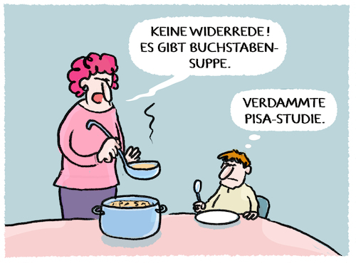 Cartoon: Pisa Suppe eingebrockt ... (medium) by markus-grolik tagged lesen,schreiben,buchstaben,lernen,lernkurve,pisastudie,bildungswesen,schule,schulen,schulisch,schulunterricht,schulzeit,schulausbildung,schulbildung,allgemeinbildung,allgemeinwissen,schulprobleme,unwissenheit,bildungssystem,pisa,studie,bildung,schüler,bildungsnotstand,lesen,schreiben,buchstaben,lernen,lernkurve,pisastudie,bildungswesen,schule,schulen,schulisch,schulunterricht,schulzeit,schulausbildung,schulbildung,allgemeinbildung,allgemeinwissen,schulprobleme,unwissenheit,bildungssystem,pisa,studie,bildung,schüler,bildungsnotstand