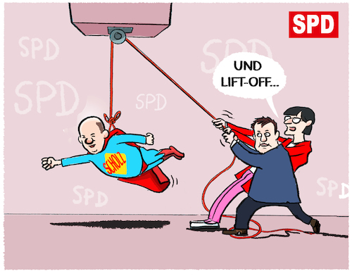 Scholz auf Höhenflug....