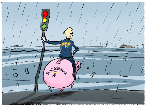 Cartoon: Schuldenbremse-Pegelstand (medium) by markus-grolik tagged lindner,ampel,fdp,scholz,berlin,ueberflutungen,niedersachsen,norddeutschland,pegelstand,krisenfall,lindner,ampel,fdp,scholz,berlin,ueberflutungen,niedersachsen,norddeutschland,pegelstand,krisenfall