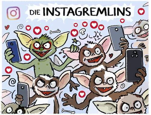 Cartoon: Selfie-Influencer... (medium) by markus-grolik tagged selfie,influencer,instagremlins,selfies,insta,instagram,social,media,posten,haten,liken,facebook,digital,gremlins,selfie,influencer,instagremlins,selfies,insta,instagram,social,media,posten,haten,liken,facebook,digital,gremlins