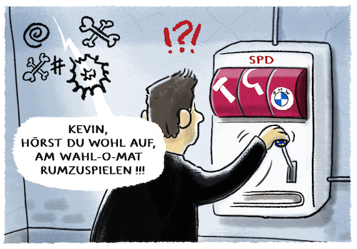 Cartoon: SPD (medium) by markus-grolik tagged spd,juso,kevin,kuehnert,enteignung,verstaatlichung,bmw,quandt,marx,reichtum,parteiprogramm,europawahl,wahlkampf,spd,juso,kevin,kuehnert,enteignung,verstaatlichung,bmw,quandt,marx,reichtum,parteiprogramm,europawahl,wahlkampf