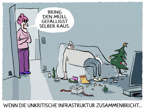 Cartoon: Strukturell... (medium) by markus-grolik tagged muell,muellabfuhr,infrastruktur,mann,frau,feiertage,aufraeumen,ordnung,struktur,pandemie,cartoon,paar,faul,faulheit,weihnachten,tannenbaum,chaos,unordnung,emanzipation,gleichberechtigung,hausarbeit,muell,muellabfuhr,infrastruktur,mann,frau,feiertage,aufraeumen,ordnung,struktur,pandemie,cartoon,paar,faul,faulheit,weihnachten,tannenbaum,chaos,unordnung,emanzipation,gleichberechtigung,hausarbeit