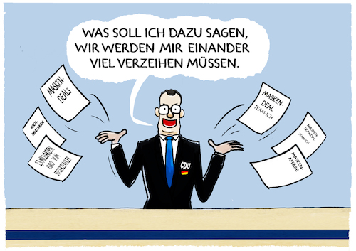 Cartoon: Team-Spahn klärt auf... (medium) by markus-grolik tagged jens,spahn,sonderbericht,maskenkauf,cdu,gesundheitsministerium,ex,gesundheitsminister,maskendeals,maskenaffaere,corona,nachzahlungen,steuerzahler,milliarden,deutschland,verzeihen,jens,spahn,sonderbericht,maskenkauf,cdu,gesundheitsministerium,ex,gesundheitsminister,maskendeals,maskenaffaere,corona,nachzahlungen,steuerzahler,milliarden,deutschland,verzeihen