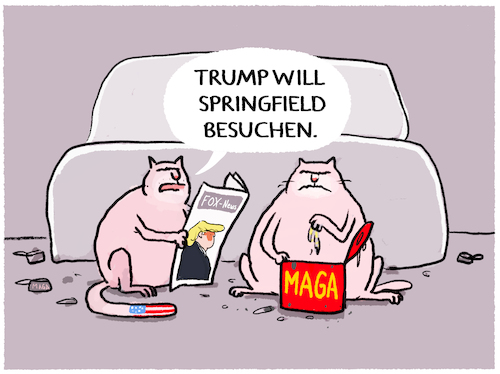 Cartoon: Trump auf Wahltour... (medium) by markus-grolik tagged trump,donald,wahlkampf,usa,harris,maga,springfield,republikaner,katzen,hunde,pets,trump,donald,wahlkampf,usa,harris,maga,springfield,republikaner,katzen,hunde,pets