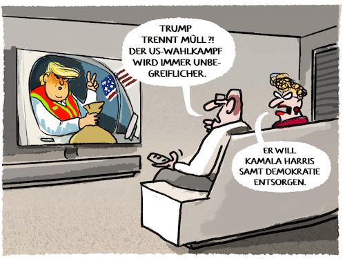 Trump im Müllwagen..