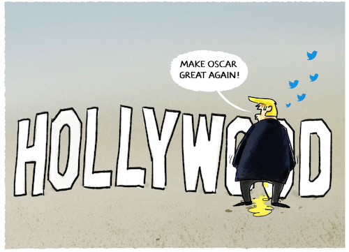 Cartoon: Trump lästert über Oscar (medium) by markus-grolik tagged hollywood,donald,trump,oscar,parasite,suedkorea,kino,kultur,hollywood,donald,trump,oscar,parasite,suedkorea,kino,kultur