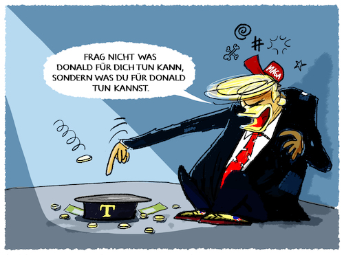 Cartoon: Trump pleite.... (medium) by markus-grolik tagged trump,pleite,republikaner,wahlkampf,usa,us,demokraten,kennedy,biden,spenden,spendenaufruf,präsident,trump,pleite,republikaner,wahlkampf,usa,us,demokraten,kennedy,biden,spenden,spendenaufruf,präsident