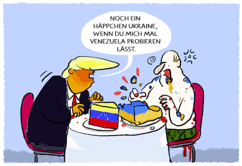 Cartoon: Trump und Putin (medium) by markus-grolik tagged trump,putin,venezuela,ukraine,deal,geschaefte,rohstoffe,usa,russland,friedensplan,frieden,friedensgespraeche,trump,putin,venezuela,ukraine,deal,geschaefte,rohstoffe,usa,russland,friedensplan,frieden,friedensgespraeche