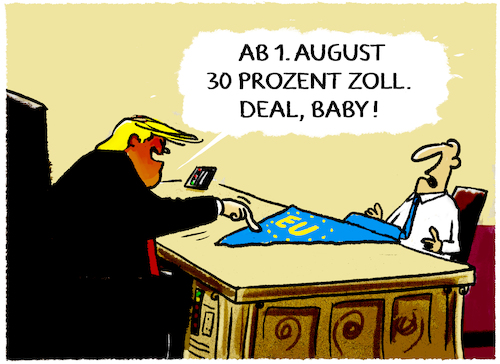 Cartoon: Trumps EU-Zolltermin... (medium) by markus-grolik tagged trump,eu,usa,maga,zoelle,zoll,strafzoelle,handelskrieg,wirtschaft,amerika,first,handel,industrie,rohstoffe,autos,trump,eu,usa,maga,zoelle,zoll,strafzoelle,handelskrieg,wirtschaft,amerika,first,handel,industrie,rohstoffe,autos