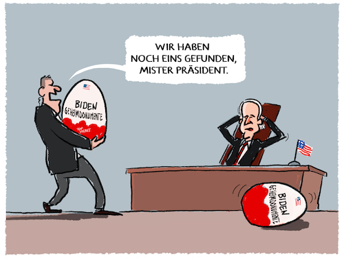 Cartoon: Überraschungseier für Joe Biden (medium) by markus-grolik tagged joe,biden,praesident,washington,weisse,haus,demokratie,usa,geheimunterlagen,vizepraesident,funde,joe,biden,praesident,washington,weisse,haus,demokratie,usa,geheimunterlagen,vizepraesident,funde