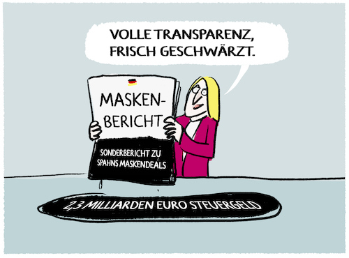 Cartoon: Warken legt Masken-Bericht vor (medium) by markus-grolik tagged warken,jens,spahn,sonderbericht,maskenkauf,cdu,gesundheitsministerium,ex,gesundheitsminister,maskendeals,maskenaffaere,corona,nachzahlungen,steuerzahler,milliarden,deutschland,verzeihen,warken,jens,spahn,sonderbericht,maskenkauf,cdu,gesundheitsministerium,ex,gesundheitsminister,maskendeals,maskenaffaere,corona,nachzahlungen,steuerzahler,milliarden,deutschland,verzeihen