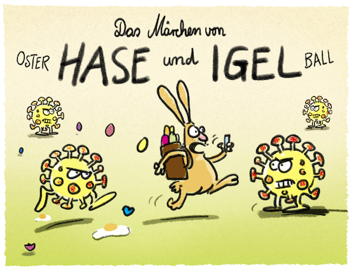 Cartoon: Wettlauf... (medium) by markus-grolik tagged ostern,osterhase,corona,igel,igelball,virus,maerchen,gebrueder,grimm,deutschland,wettlauf,ostern,osterhase,corona,igel,igelball,virus,maerchen,gebrueder,grimm,deutschland,wettlauf