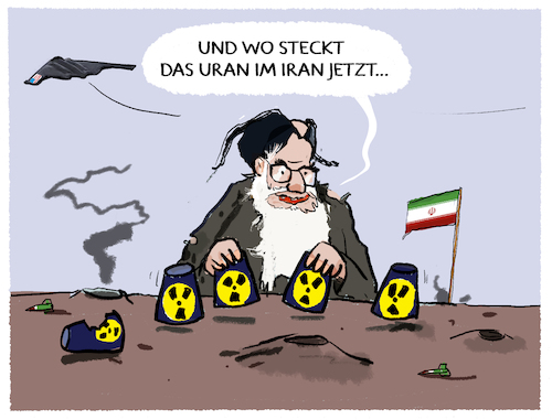 Cartoon: Wie erfolgreich war... (medium) by markus-grolik tagged trump,usa,angriff,mitternachtshammer,uran,naher,osten,eskalation,atomanlagen,iran,tarnkappenbomber,atombombe,atomfabrik,fordo,bunker,gegenangriff,mullah,regime,trump,usa,angriff,mitternachtshammer,uran,naher,osten,eskalation,atomanlagen,iran,tarnkappenbomber,atombombe,atomfabrik,fordo,bunker,gegenangriff,mullah,regime