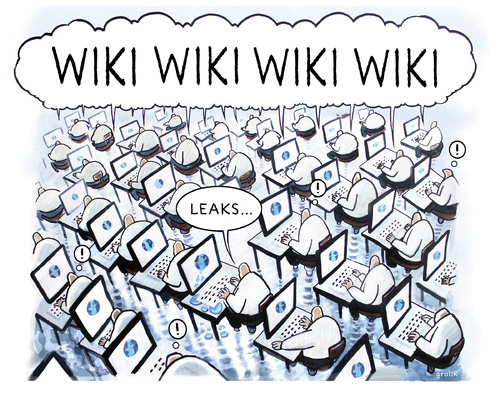 Cartoon: wiki-leaks (medium) by markus-grolik tagged wiki,leaks,wikileak,wikileakage,steuer,enthüllungen