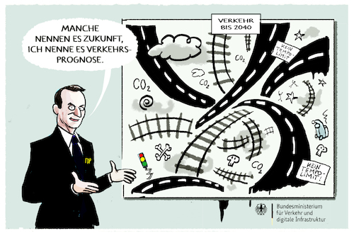 Cartoon: Wissing prognostiziert... (medium) by markus-grolik tagged wissing,verkehrminister,verkehr,verkehrswende,deutschland,lkw,bahn,schiene,mobilitaet,tempolimit,umwelt,klima,wirtschaft,transport,wissing,verkehrminister,verkehr,verkehrswende,deutschland,lkw,bahn,schiene,mobilitaet,tempolimit,umwelt,klima,wirtschaft,transport