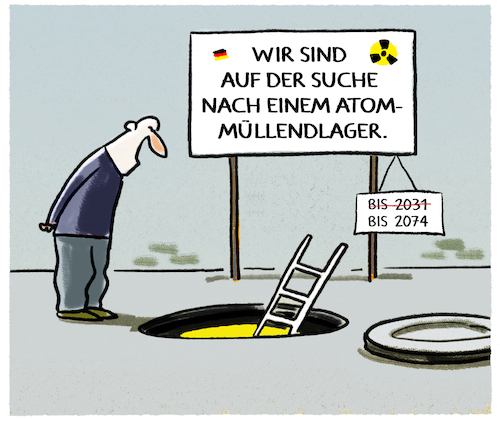 Cartoon: Wohin damit... (medium) by markus-grolik tagged müll,atommüll,atommüllendlager,endlagersuche,deutschland,endlager,suche,energie,atom,atomenergie,müll,atommüll,atommüllendlager,endlagersuche,deutschland,endlager,suche,energie,atom,atomenergie