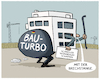 Cartoon: Bauministerin Hubertz Bauturbo (small) by markus-grolik tagged bauministerin,hubertz,bauen,und,wohnen,versprechen,kommunen,brechstange,mieten,wohnungsbau