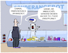 Cartoon: Discounter-Biohacking... (small) by markus-grolik tagged biohack,biohacking,optimierung,mensch,maschine,chip,chips,mikrochip,einpflanzen,haut,nfc,discounter,cyborg,zukunft,hitec