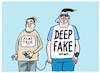 Cartoon: Deepfake news (small) by markus-grolik tagged deepfake,fake,news,true,truth,flat,media,social,soziale,medien,filter