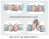 Cartoon: Einarbeiten... (small) by markus-grolik tagged fingeruebungen,kanzler,merkel,nachfolger,raute,olaf,scholz,regierungsstill,ampel,deutschland