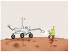 Cartoon: Is there daily life on Mars... (small) by markus-grolik tagged perseverance,mars,nasa,ausserirdisch,all,weltall,outerspace,alien