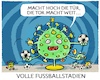 Cartoon: König Fussball... (small) by markus-grolik tagged fussball,fussballer,bundesliga,stadien,grossveranstaltungen,kontaktbeschraenkungen,lockdown,pandemie,corona,deutschland