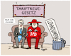 Cartoon: Tariftreue... (small) by markus-grolik tagged tariftreuegesetz,lohndumping,staat,ausschreibungen,staatsauftraege,vergabe,wirtschaft,deutschland,spd,cdu,koalition,baerbel,bas