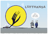 Cartoon: Ups... (small) by markus-grolik tagged lufthansa,deutschland,dax,coroan,flugzeug,fluglinie