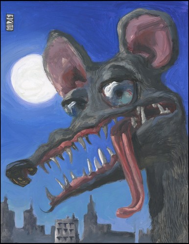 Cartoon: zombie rat fink (medium) by greg hergert tagged zombie,rat,fink