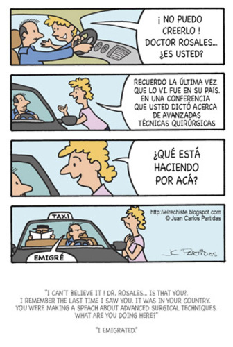 Cartoon: Suprise (medium) by Juan Carlos Partidas tagged immigration,immigrant,doctor,taxi,injustice,discrimination