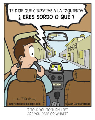 Cartoon: Upset GPS (medium) by Juan Carlos Partidas tagged gps,deaf,upset,instructions,drive,driving,travel,address