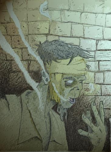 Cartoon: Frankenstein rising (medium) by Ivan Retamas tagged terror,comic,ilustration