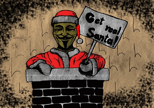 Cartoon: Occupy Christmas (medium) by trebortoonut tagged santa,claus,christmas,occupy,movement