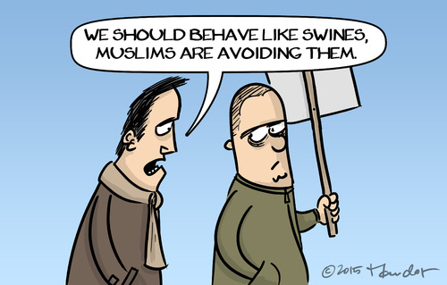 Cartoon: Haraam (medium) by Mandor tagged immigration