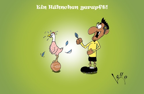 Cartoon: Ein Hühnchen gerupft! (medium) by Lelle tagged fußball,aubamejang,meyang,opa,aubameyang,gerupft,hühnchen,huhn,hahn,achtelfinale,euro,league,europa,sieg,borussia,spurs,hotspur,tottenham,dortmund,bvb,fussball,tore