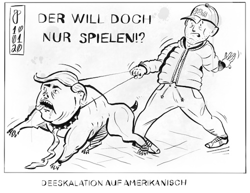 Cartoon: Der will doch nur spielen (medium) by Justen tagged usa,iran,trump,soleimani,usa,iran,trump,soleimani